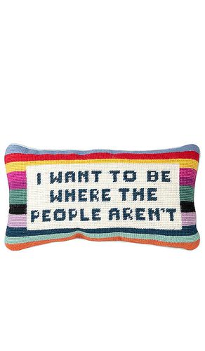 I Want To Be Where The People Aren't Needlepoint Pillow in - Furbish Studio - Modalova
