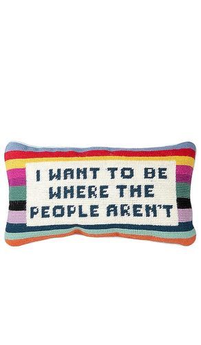 I Want To Be Where The People Aren't Needlepoint Pillow in - Furbish Studio - Modalova