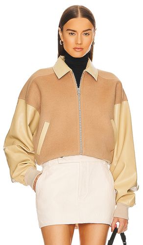 Faux Leather & Wool Blend Bomber in . Taglia M, XL, XS, XXS - Helsa - Modalova