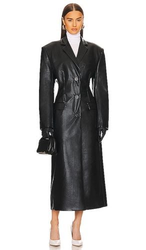 Waterbased Faux Leather Long Coat in . Size S, XL, XS, XXS - Helsa - Modalova
