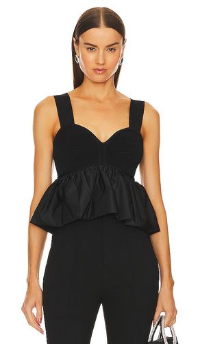 Ruched nylon peplum top en color talla L en - Black. Talla L (también en M) - Herve Leger - Modalova