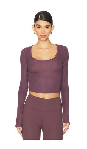 Long sleeve cropped scoop neck top en color ciruela talla L en - Plum. Talla L (también en M, S, XL, XS) - IVL Collective - Modalova