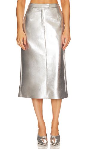 Falda midi oakland en color metálico talla L en - Metallic Silver. Talla L (también en M, S, XS) - Jakke - Modalova
