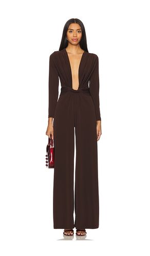 Amanda maxi jumpsuit en color chocolate talla L en - Chocolate. Talla L (también en M, S) - Leslie Amon - Modalova