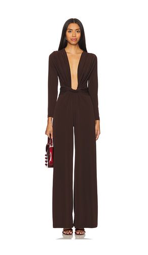 Amanda maxi jumpsuit en color chocolate talla L en - Chocolate. Talla L (también en M, S, XS) - Leslie Amon - Modalova