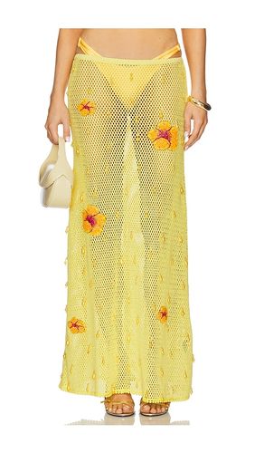 Falda maxi hibiscus en color talla L en - Yellow. Talla L (también en M, S) - Leslie Amon - Modalova