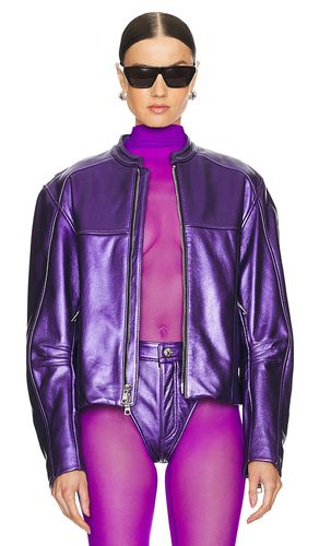Leather bomber jacket in color purple size M in - Purple. Size M (also in S, XS) - LaQuan Smith - Modalova