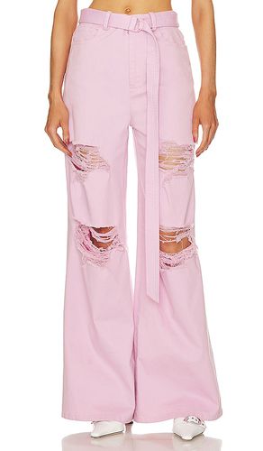 Jean cintura alta stretch cotton twill distressed en color rosado talla 0 en - Pink. Talla 0 (también en 10, 12, 2, 4) - Lapointe - Modalova