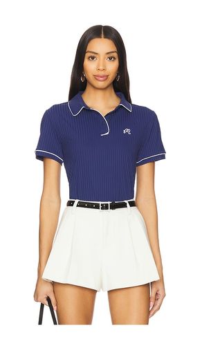 Anna short sleeve polo top en color talla L en - Navy. Talla L (también en M, S, XS) - Malbon Golf - Modalova