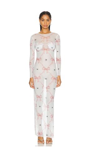 Maxi Printed Mesh Dress in . Size L, S, XS - Milkwhite - Modalova