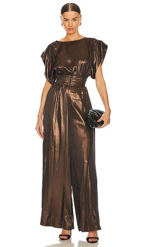 Sophia jumpsuit en color bronce metálico talla L en - Metallic Bronze. Talla L (también en M, S, XS - MISA Los Angeles - Modalova