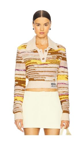 Suéter con escote en color beige talla L en - Beige. Talla L (también en M, S, XS) - Moschino Jeans - Modalova