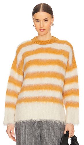 Suéter de alpaca a rayas en color blanco, naranja talla L en - White,Orange. Talla L (también en M, S) - Monse - Modalova