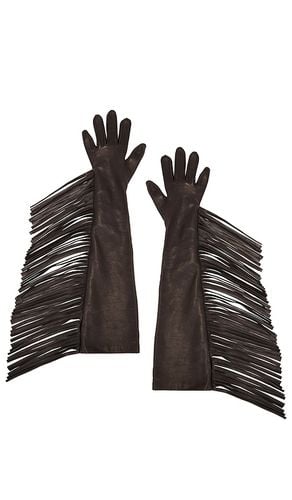 Long Fringed Leather Gloves in . Size 7 - MANOKHI - Modalova