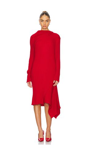 Vestido midi merino wool knitted draped en color talla M en - Red. Talla M (también en S, XS) - Marques ' Almeida - Modalova