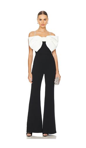 Bow off the shoulder jumpsuit en color talla 10/L en - Black. Talla 10/L (también en 2/XS, 6/SM) - Nadine Merabi - Modalova