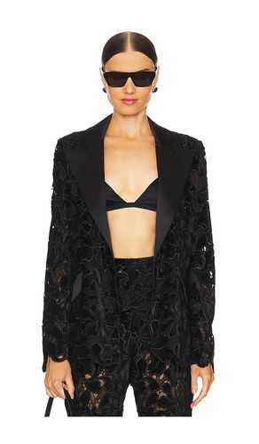 Floral velvet lace blazer en color talla 12/XL en - Black. Talla 12/XL (también en 4/S, 6/SM, 8/M) - Nadine Merabi - Modalova