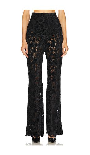 Pantalón con trabilla floral velvet lace en color talla 10/L en - Black. Talla 10/L (también en 2/XS, 6/SM) - Nadine Merabi - Modalova