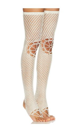 Crochet Stockings With Floral Knees in . Size M - nastyamasha - Modalova