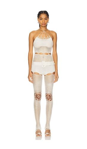 Crochet catsuit en color crema talla L en - Cream. Talla L (también en M, S) - nastyamasha - Modalova