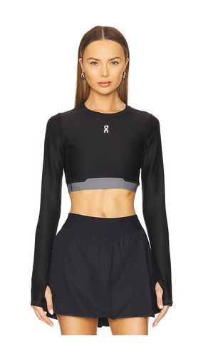 Train lg-sleeve crop top en color talla L en - Black. Talla L (también en M, S, XS) - On - Modalova