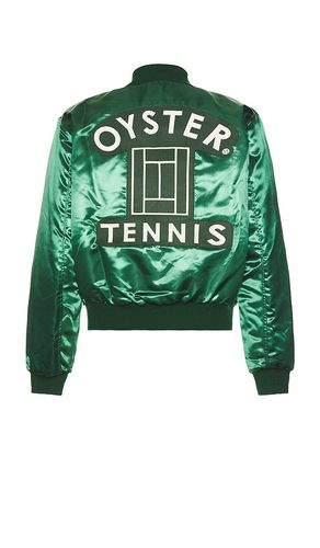 OTC Satin Varsity Jacket in . Size S, XL/1X - Oyster - Modalova