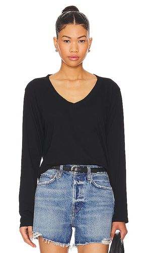 Long Sleeve Cotton Boxy V Neck Tee in . Size XS - perfectwhitetee - Modalova