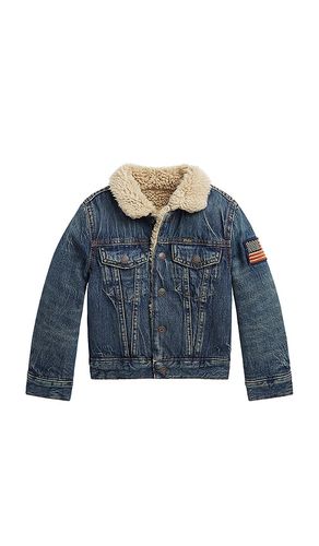 Kids Denim Sherpa Trucker Jacket in . Taglia 3, 5, 6 - Polo Ralph Lauren - Modalova