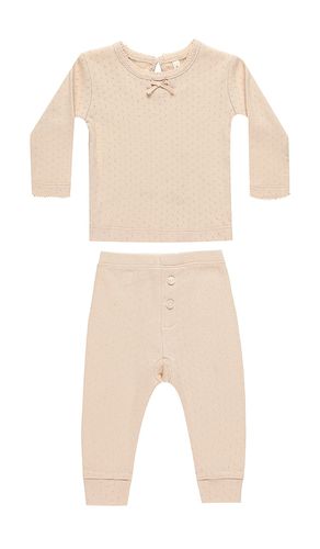 Kids Pointelle Long Sleeve Tee And Legging Set in . Taglia 18-24M, 2-3yr, 4-5yr - QUINCY MAE - Modalova