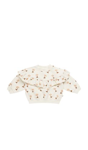 Kids ruffle fleece sweatshirt en color crema talla 18-24M en - Cream. Talla 18-24M (también en 4-5yr) - QUINCY MAE - Modalova