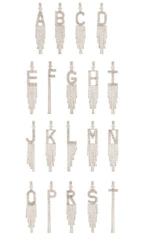 Pendientes alphabet en color metálico talla D en - Metallic Silver. Talla D (también en A, E, F, G, H, I, J, M - retrofete - Modalova