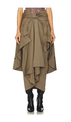 Falda maxi knotted draped trench en color militar talla 34/2 en - Army. Talla 34/2 (también en 36/4) - ROKH - Modalova