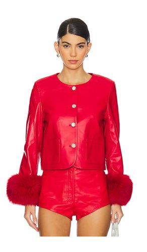 Dawson Leather Jacket With Fur Trim in . Taglia M, S, XS - Susanna Chow - Modalova