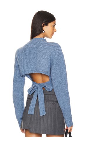 Wool cashmere blend tie back jumper en color azul talla L en - Blue. Talla L (también en M, XS) - St. Agni - Modalova