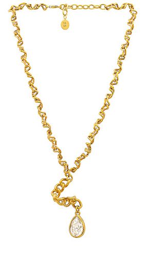 Collar con colgante de cadena warp en color oro metálico talla all en - Metallic Gold. Talla all - Sterling King - Modalova