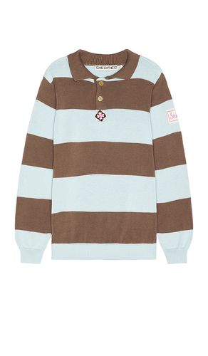 Ole Flower Crochet Detailed Striped Polo Sweater in ,. Taglia M - SIEDRES - Modalova