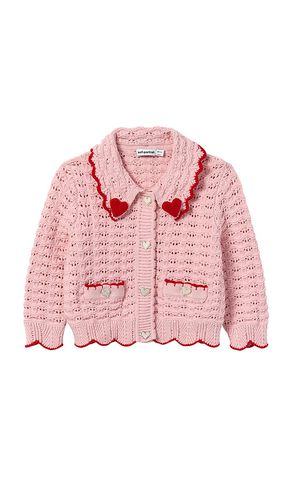 Kids Textured Heart Detail Cardigan in . Size 5/6T, 6/7 - self-portrait - Modalova