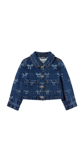 Kids Denim Bow Print Jacket in . Size 5/6T - self-portrait - Modalova