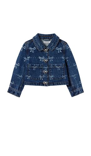 Kids Denim Bow Print Jacket in . Taglia 4/5T, 5/6T, 6/7 - self-portrait - Modalova