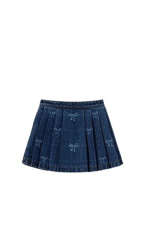 Kids Denim Bow Print Skirt in . Size 6/7 - self-portrait - Modalova