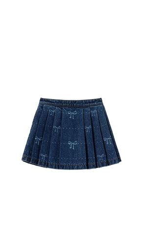 Kids Denim Bow Print Skirt in . Taglia 5/6T, 6/7 - self-portrait - Modalova