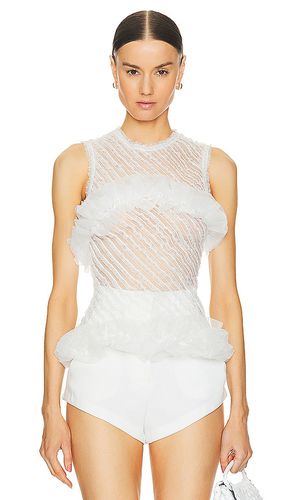 Blusa transparente con volantes en color talla M en - White. Talla M (también en L, S) - Susan Fang - Modalova
