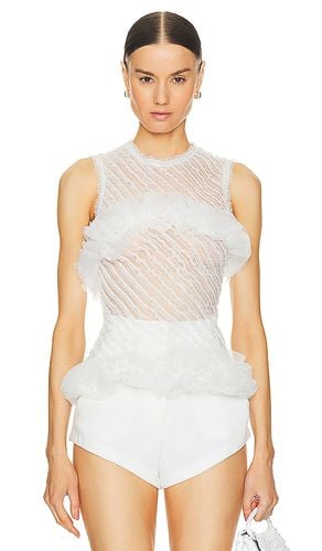 Blusa transparente con volantes en color talla M en - White. Talla M (también en L, S, XS) - Susan Fang - Modalova