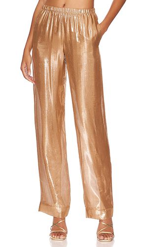 Pantalón alessia en color oro metálico talla XS en - Metallic Gold. Talla XS (tam - Silk Roads by Adriana Iglesias - Modalova