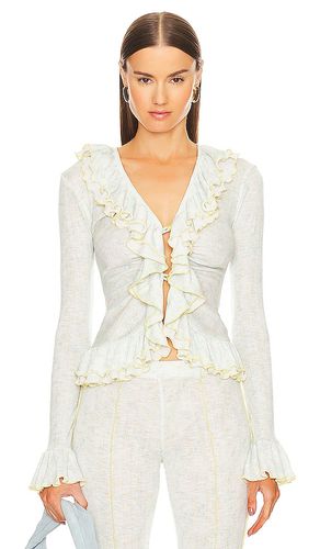 Ilon ruffle blouse en color blanco talla L en - White. Talla L (también en S) - SIEDRES - Modalova