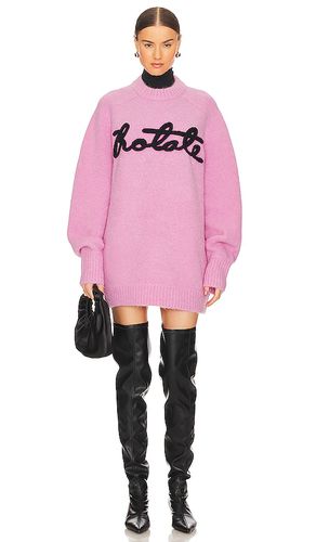 Suéter de punto oversize con logo en color rosado talla 32 en - Pink. Talla 32 (también en 34, 38, 40, 42) - ROTATE - Modalova