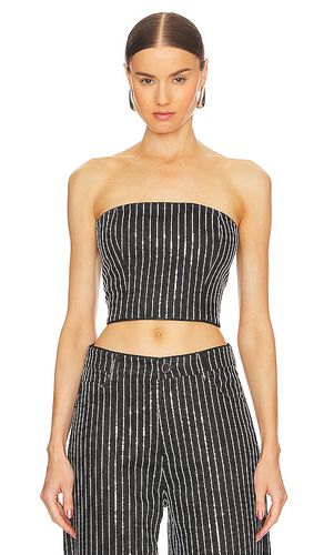 Sequin twill crop top en color talla 32 en - Black. Talla 32 (también en 34) - ROTATE - Modalova