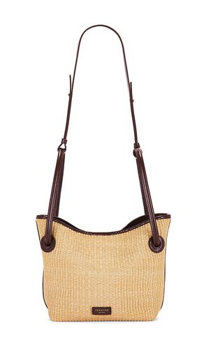 Leather-Trimmed Raffia Bucket Bag in - VERAFIED - Modalova