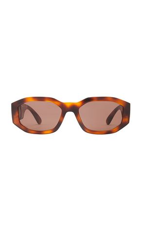 Biggie oval sunglasses in color brown size all in - Brown. Size all - VERSACE - Modalova