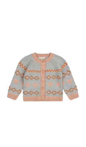 Kids Intarsia Hearts Cardigan in . Taglia 3/4, 5/6 - Wild Wawa - Modalova